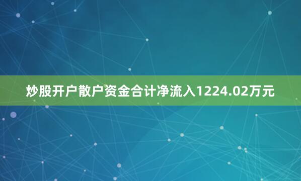 炒股开户散户资金合计净流入1224.02万元